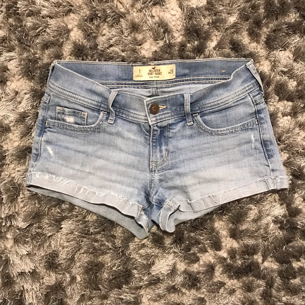 Low Rise Denim Blue Shorts from Hollister!